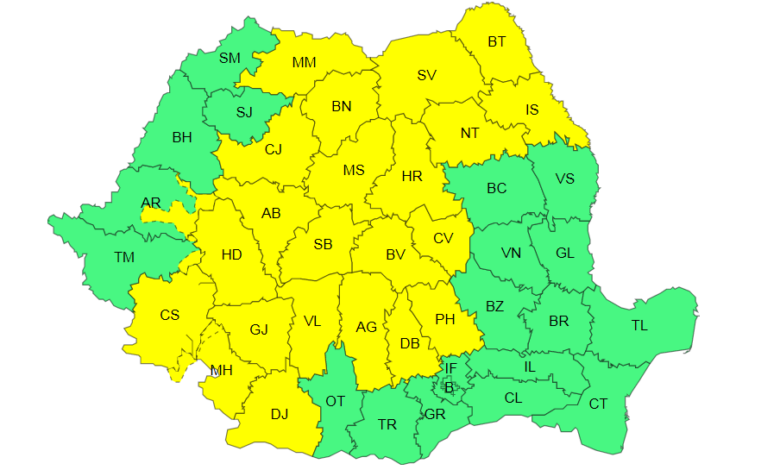 COD GALBEN de furtuni și averse torențiale la Brașov și în țară: Vijelii, grindină și ploi de peste 50 l/mp până miercuri noapte 3 Braşov | MyTex.ro