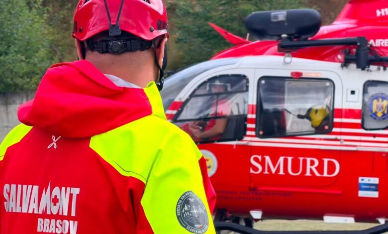 BRAȘOV. Persoană evacuată cu elicopterul SMURD de pe munte 3 Brașov | MyTex.ro