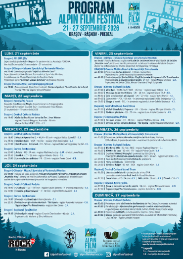 Alpin Film Festival 2026: film, fotografie, literatură și alpinism într-o săptămână dedicată culturii montane - 21 - 27 septembrie 2026 7 | MyTex.ro