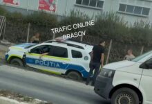 BRAȘOV | Autospecială de poliție, împotmolită pe șantierul de pe Calea Feldioarei 5 | MyTex.ro