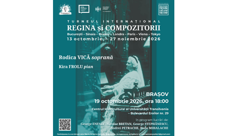 Turneul internațional „REGINA și COMPOZITORII” ajunge la Brașov: Concert cameral de excepție și lucrări în primă audiție la Centrul Multicultural 3 Brașov | MyTex.ro