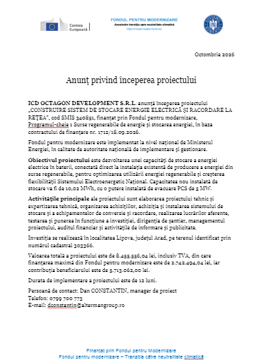 Anunț privind începerea proiectului 9 | MyTex.ro