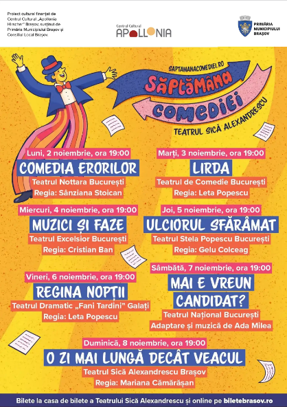Săptămâna Comediei 2026: spectacole gratuite pentru copii la AFI Brașov și un spectacol la Bucuria Darului 13 | MyTex.ro